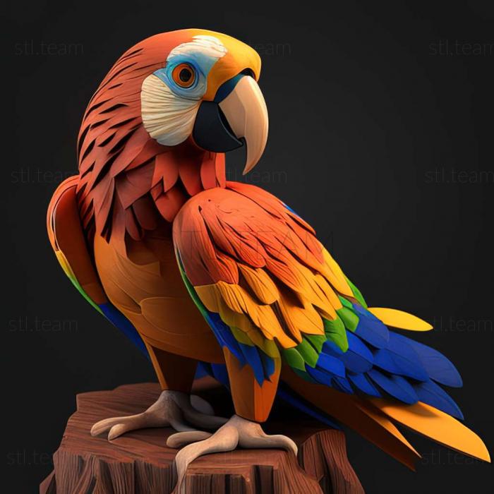 3D модель Папуга Алекс знаменита тварина (STL)